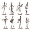 Musical Man Statue, Iron Wires and Screws Statue Home Decor, Musician Tabletop Figurine Desk Decoration for Bookshelf