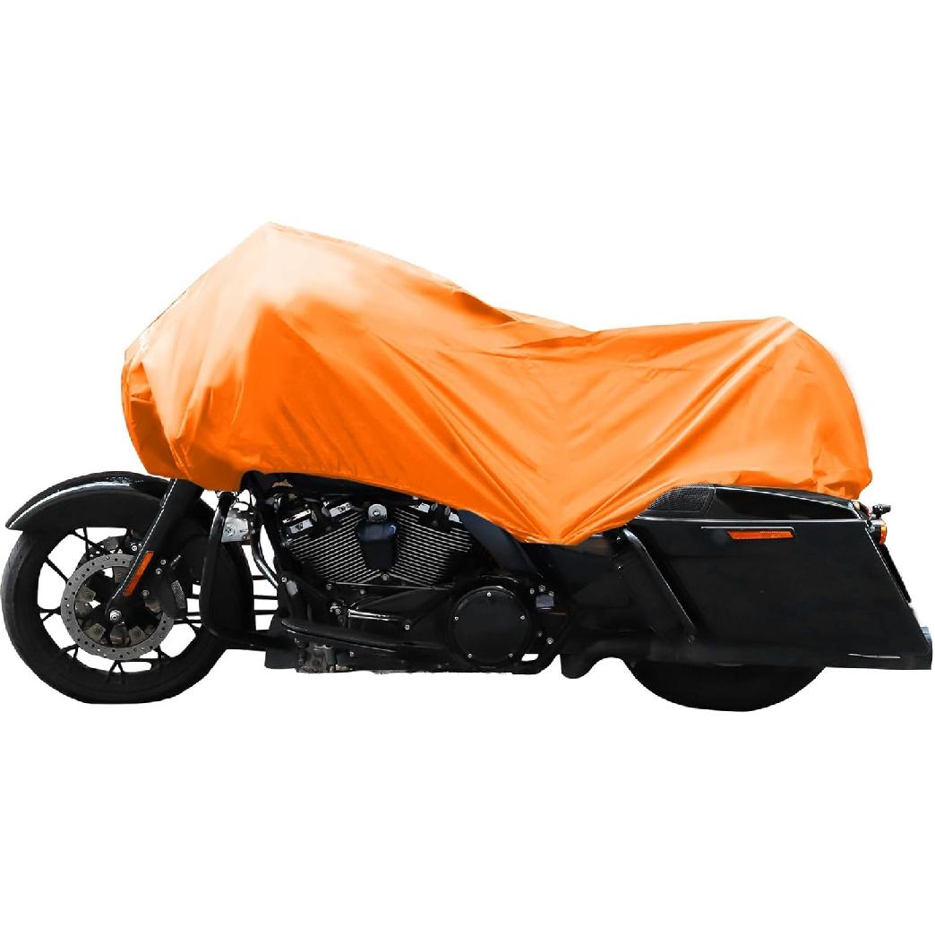 

Motorcycle Cover Lightweight Half Cover Outdoor Waterproof Rain Dust Protector Orange XL Size for Most Full Dress Touring Cruiser Replace Parts