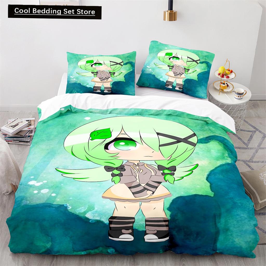 3D-tryckt Anime Gacha Life Påslakanset med örngott Polyester Tonåringar Barn Sängklädesset Full Queen King Size Sänglinne