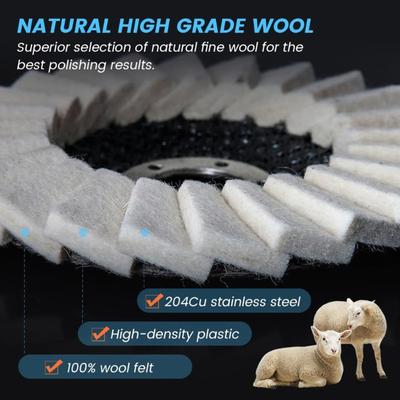 Long Lasting Wool Felt Buffing Wheels Wool Polishing Wheel Disc Buffing Polishing for Automotive Projects Mirror Finish