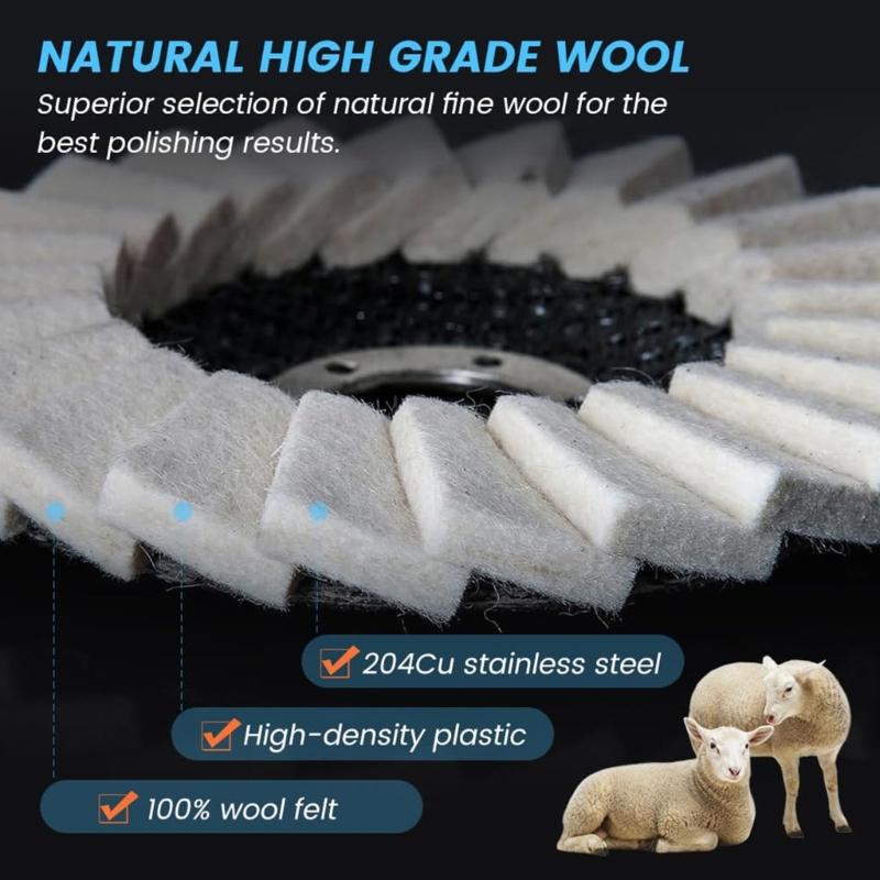 Anti Still Polishing Discs with Enhanced Contact Area 125MM Grinder Attachment Polishing Disc set for Oxidation Removal