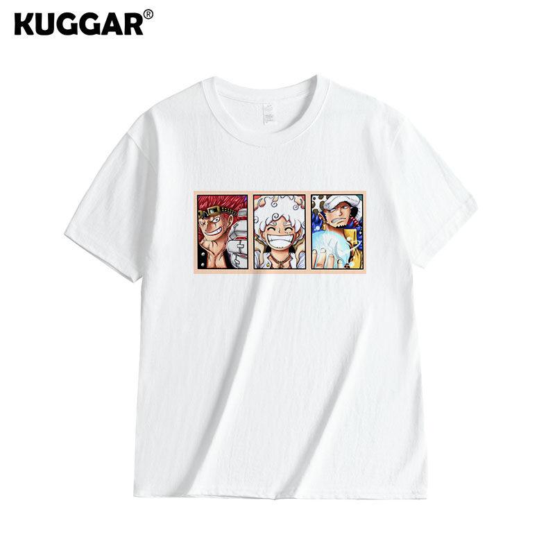 Anime Style One Piece Road Feisuolonuo Pure Cotton Printed Fashionable Unisexs and Womens Clothing New Loose Casual Tshirt
