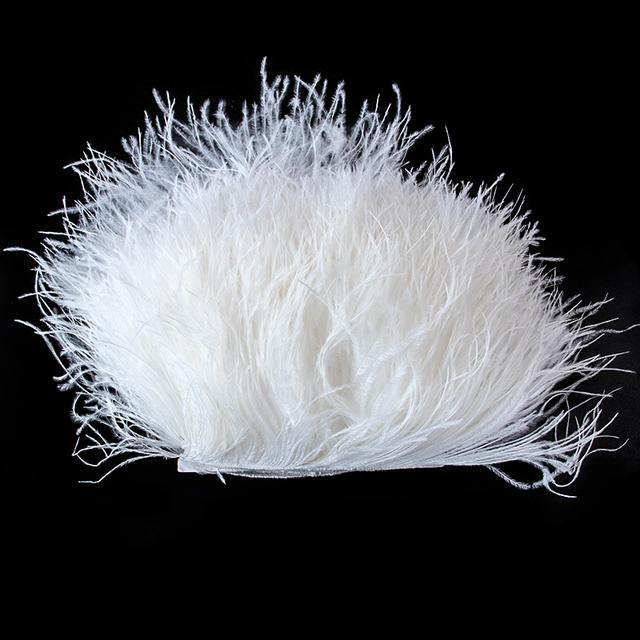 Feather1Meter White Ostrich Feathers Trim Fringe 10-15/15-18/18-22cm Plumes Ribbon For Wedding Crafts Dress Sewing  Party Accessories