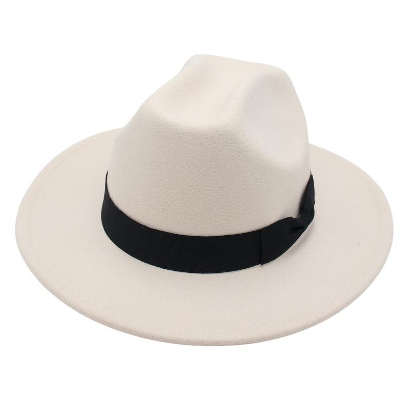 Top Hat Foreign Style Jazz Hat Men'S And Women'S Felt Hat Woolen Hat Temperament Sun Hat Ins Wind