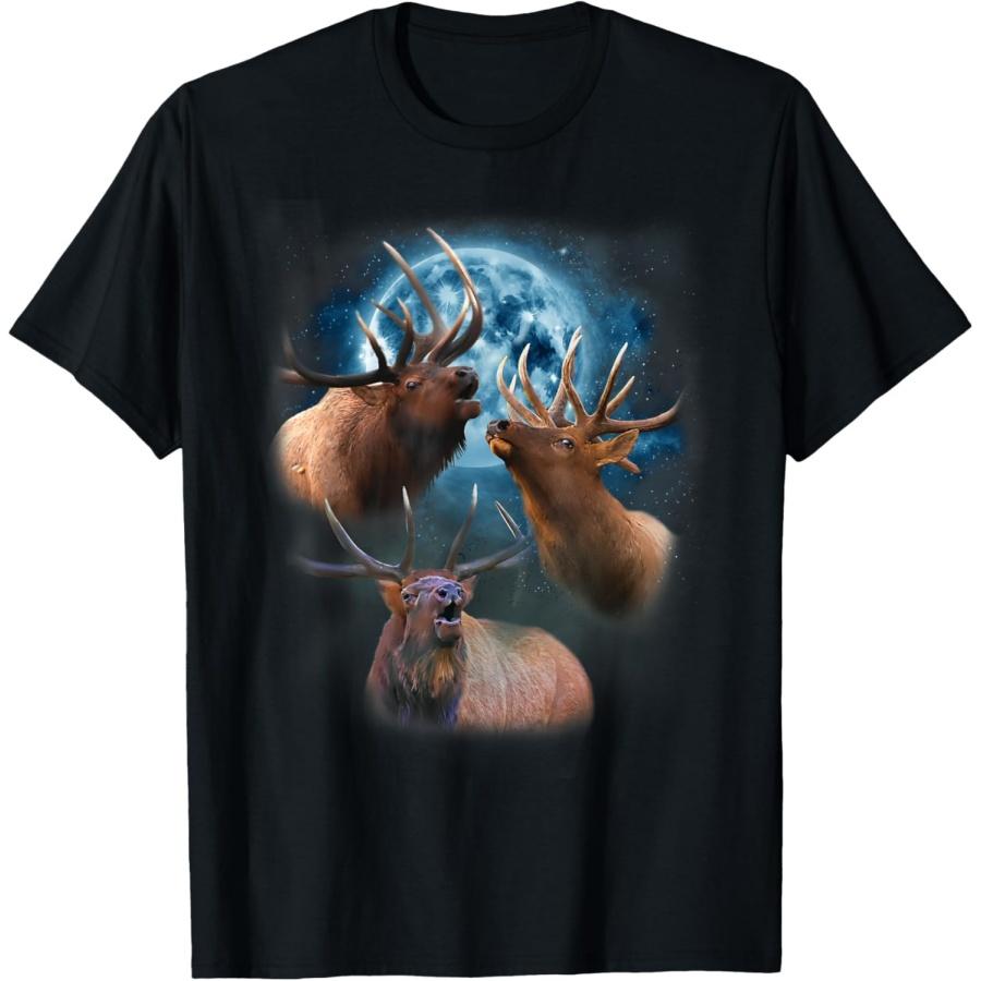 

Funny Elk Shirt - Elk Shirts - Elk Howling at the Moon T-Shirt(1) XXXXXL чёрный
