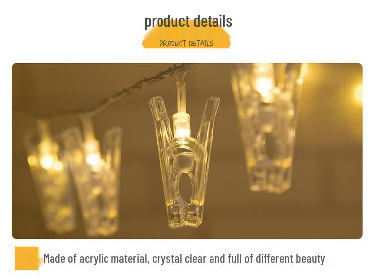 LED Photo Wall Clips Battery & USB String Lights for Holiday & Dorm Decor