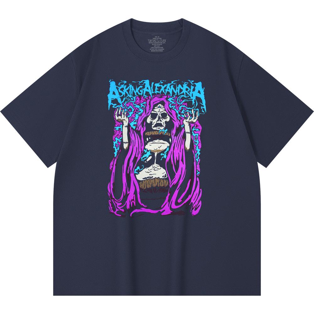 T-shirt Heavy Metal 100% Cotone 230 Gsm Stampa Band Rock Musica Popolare Unisex T-shirt Pesante in Cotone