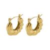 New Stainless Steel U-Earrings Women's Versatile Titanium Steel 18K Gold Earrings Earrings