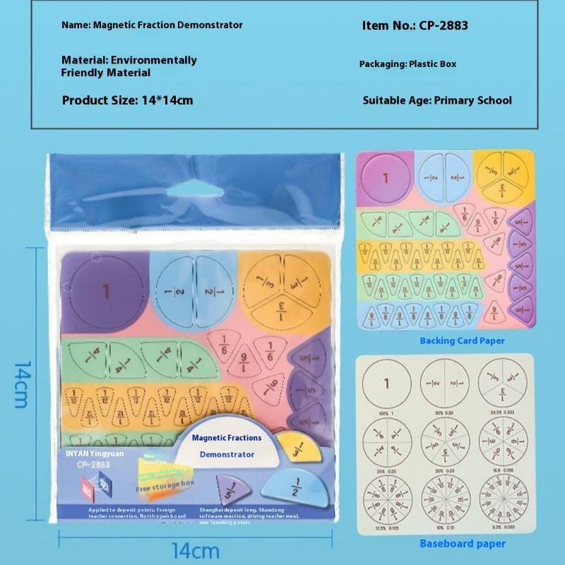 1 Set Kids Magnetic Fraction Tiles & Fraction Circles Math Manipulatives For Elementary Magnetic Fraction Educational Puzzle Toy