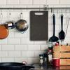 1pc Compact Kitchen Prep Board with Anti-Slip Base & Juice Grooves - Durable Plastic Chopping Board, Black Granite Texture