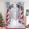 Set Of 2 Flat Printing Merry Christmas Drapes Candy Sticks Polyester Without Electricity Spring Party Curtain Made