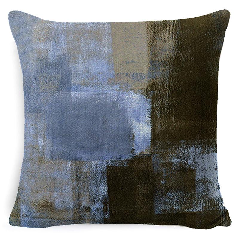 Heimdeko Kissen Kissenbezug Neu Türkis und Orange Abstrakte Kunst Malerei Wurfkissenbezug