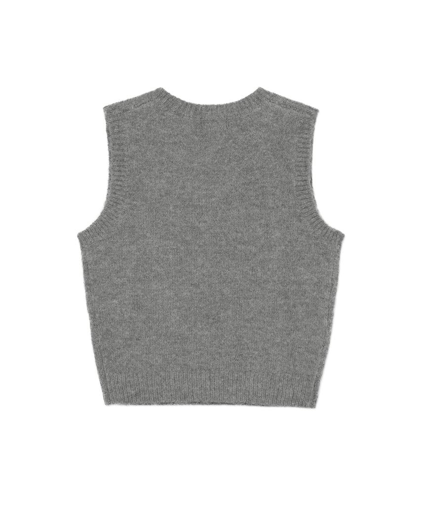 COVERNAT WOMAN Cable Knit Vest Melange Gray