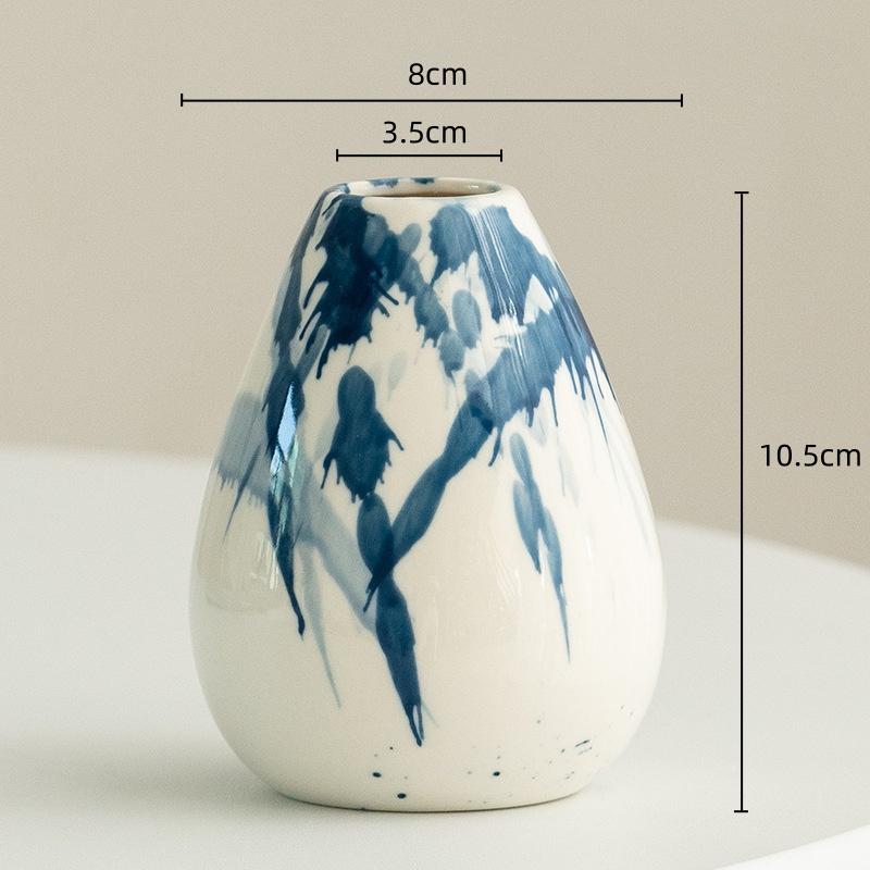 Ceramic Vase Irregular Ink Graffiti Flower Arrangement Accessories Flower Vase Tabletop Handicraft Ornaments Home Decoration