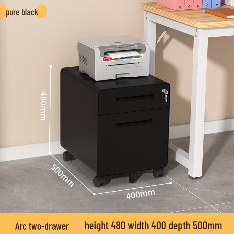 Mobile Filing Cabinet with Three Lockable Drawers for Under Desk Office Storage