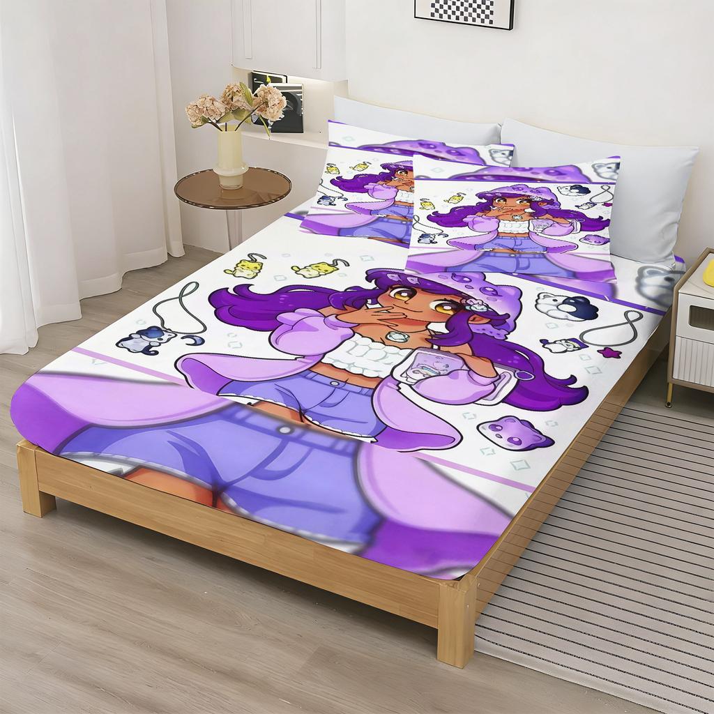 Lenzuolo con Angoli Bambini Kawaii Cartone Animato Aphmau Copertura Baby Adolescente Lenzuola Copertura Elastico Biancheria da Letto Stampa Digitale Carina
