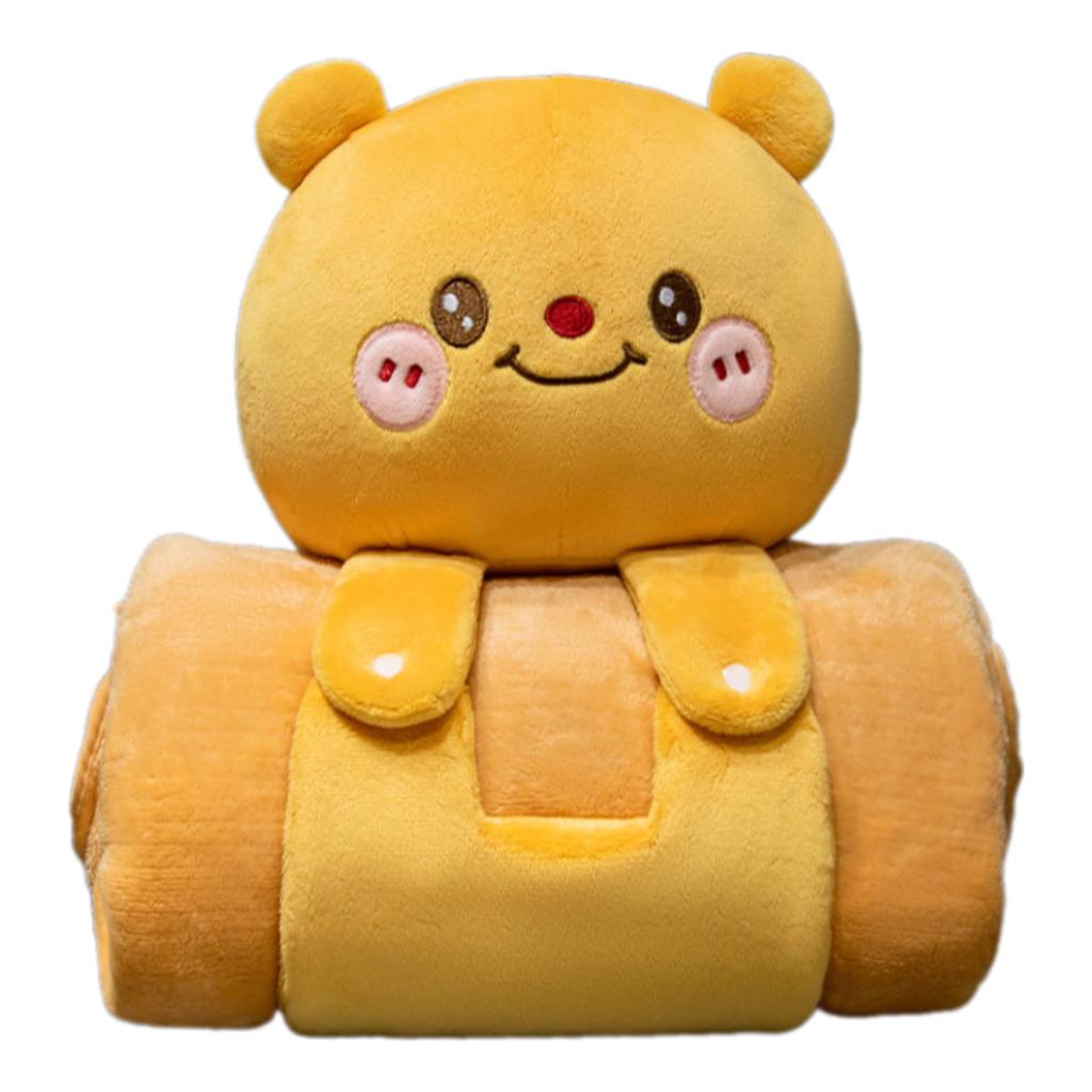 Plush Doll Air Conditioning Blanket Double-Use Pillow Soft Throw Blanket Naping Cushions Blanket Folding Gifts