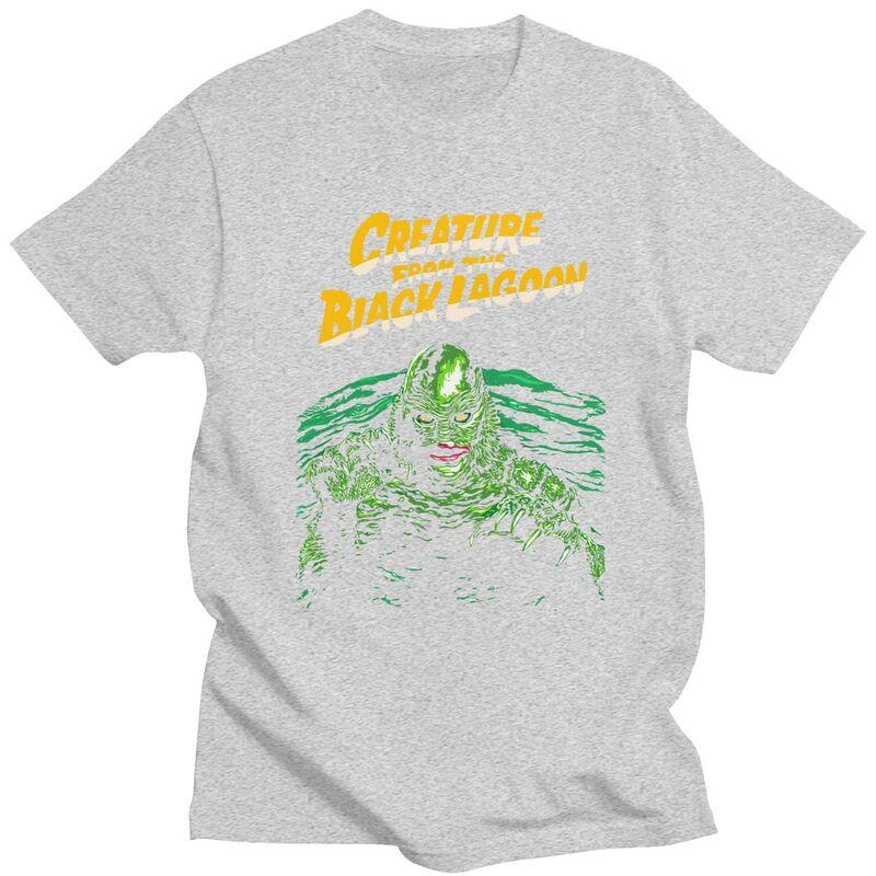 Custom Creature From The Black Lagoon T Shirts Short Sleeve Cotton Tshirt Leisure Halloween Horror Movie Tee Slim Fit Clothing