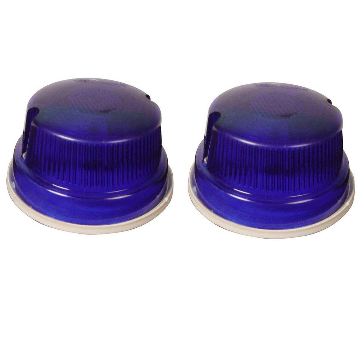 24V Round Flashers Light Universal Vehicle for Truck Tractor Bus,Iseki,Yanmar Red emergency roadside flashers Light Blue | 2 Pieces