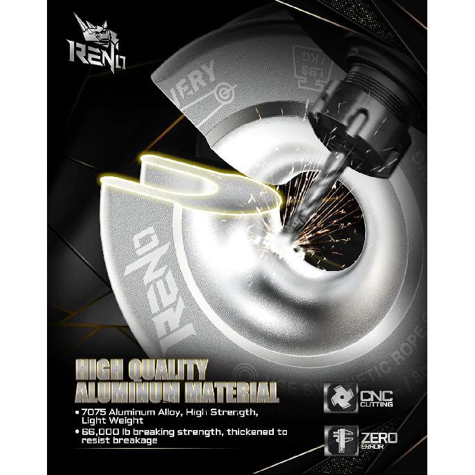 

RENO Winch Snatch Recovery Ring, 66,000 lbs Compatible with Off Road ATV UTV SUV Truck Off-Road Vehicle Towing Recovery (Aluminum, Silver, 1 Pack)