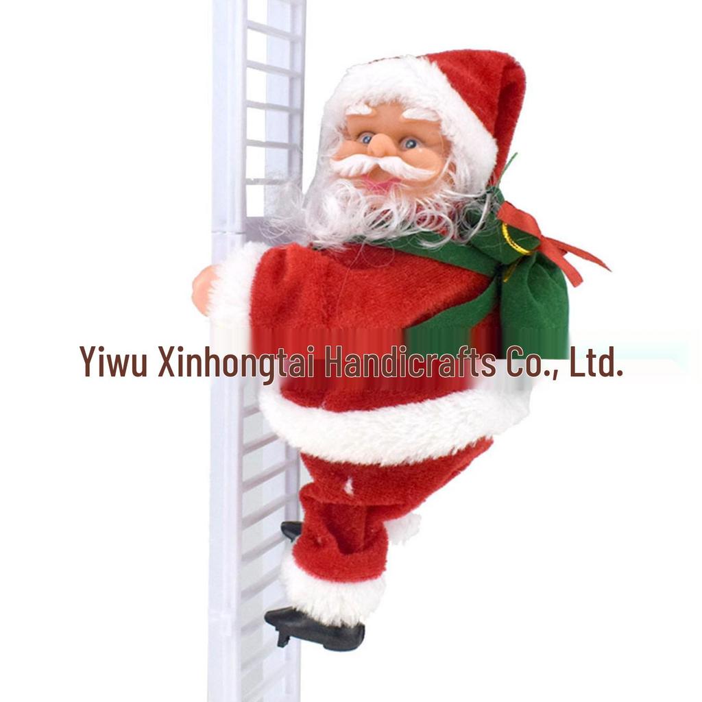 Electric Santa Claus Climbing Ladder with Beads - Christmas Decoration and Children's Gift