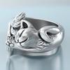 Vintage Cute Cat Rings Women Jewelry Birthday Gift Trendy Open Size 925 Sterling Silver Ring Girl Party Accessories 2025