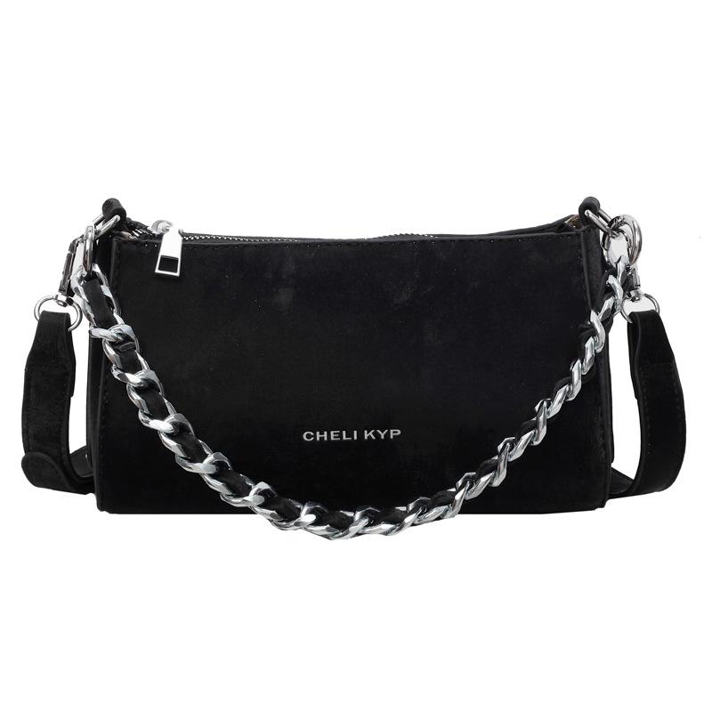 

Модная сумка-цепочка 2024, новый нишевый дизайн, треугольная сумка zongzi, универсальная однотонная сумка-мессенджер через плечо чёрный