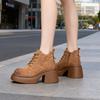 White high-heeled CM Martin boots women's autumn and winter new small thick-soled heightened thick-heeled short boots ins