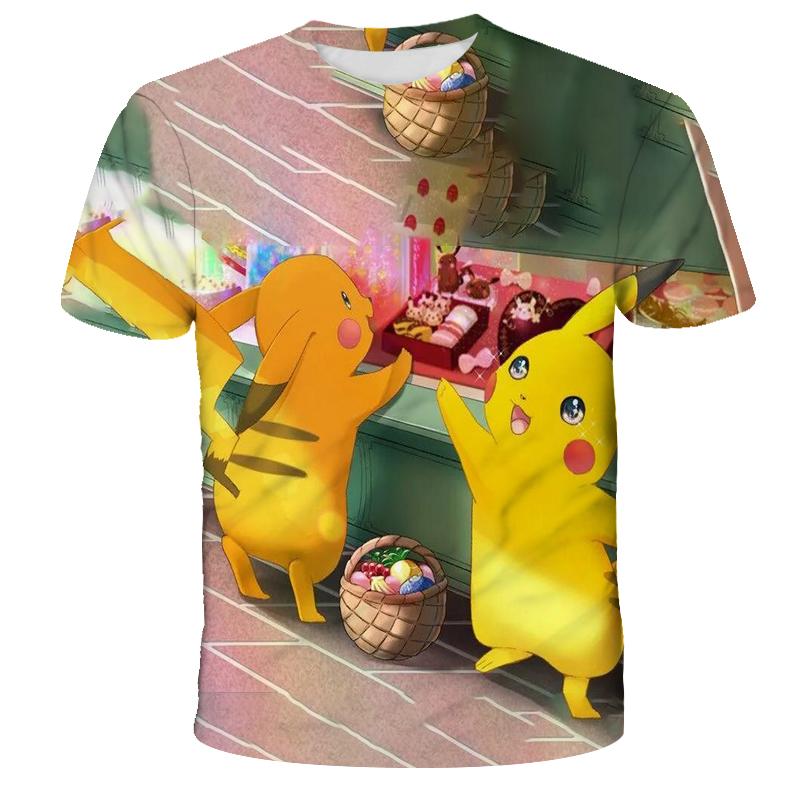 2026 Summer New Pikachu Animation T-shirt 3D Printing Unisex Children's Casual Fashion Cute Daily Street T-shirt Top