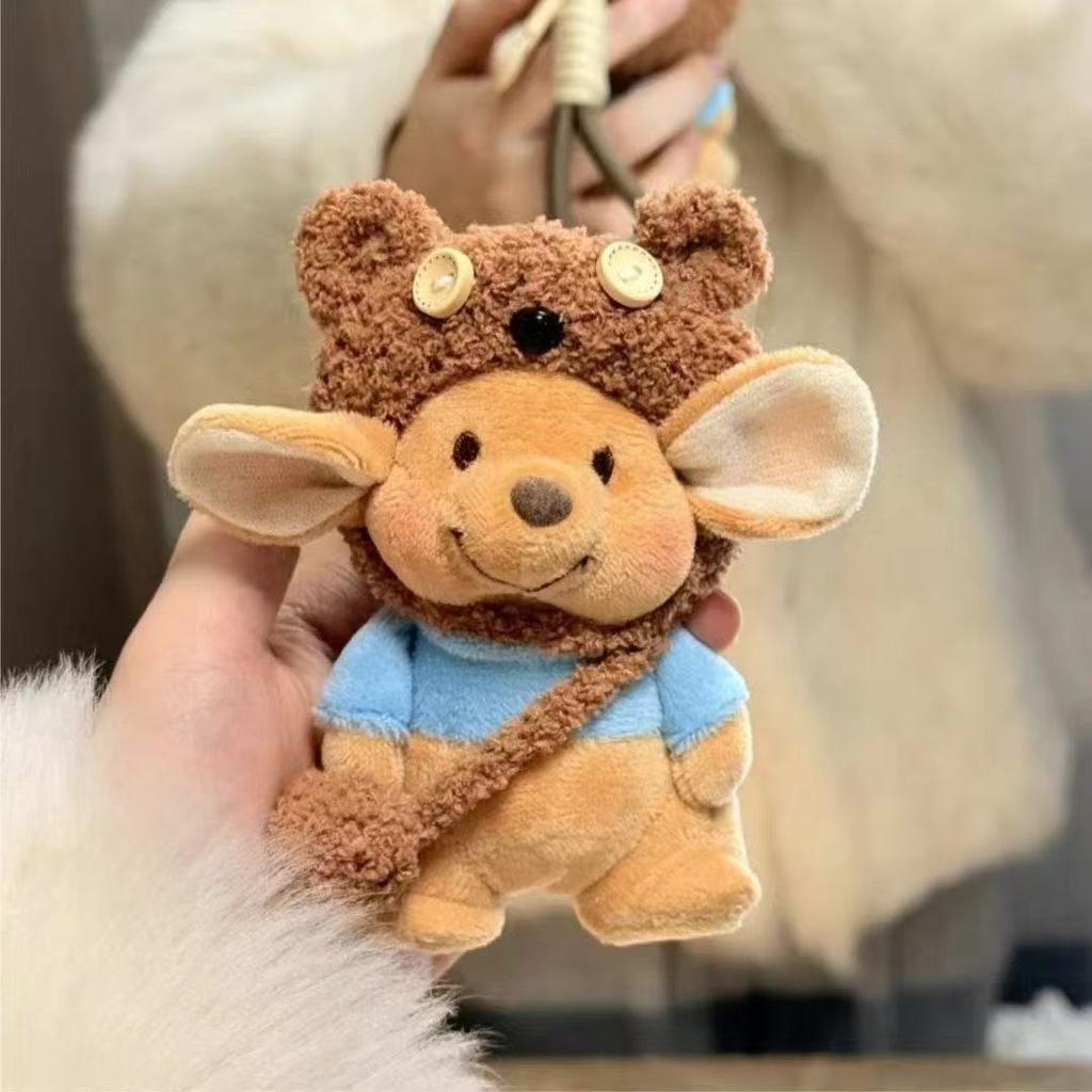 Cute Cartoon Roo Mouse Plush Toy Kawaii Smiling Mouse Doll Bag Pendant Stuffed Animal Movie Figure Plushies Birthday Gifts Girl
