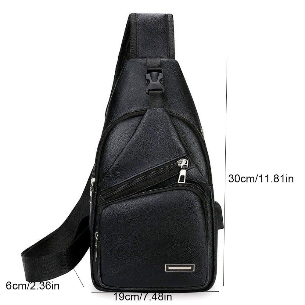USB Charging Men Chest Bag Multifunctional Single Shoulder Bag Travel Use