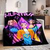 1PC Huntrix, K POP Blanket Soft Warm All Season Throw for Sofa, Bed, Car, Office Vibrant Colorful Design, Durable & Cozy Gift