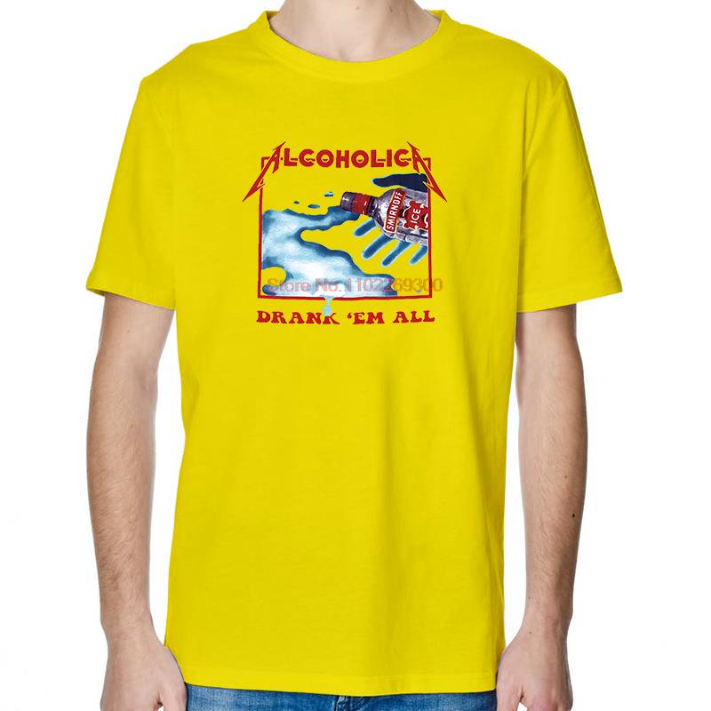 T-shirt in Cotone Alcoholica DrankEm All Vodka Fresca Estiva Cotone Girocollo Nuove Magliette e T-shirt Casual Unisex Stampa T-shirt