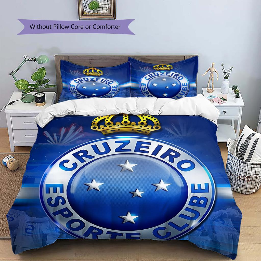 Cruzeiro Esporte Clube Pattern Bedding Home Decoration Birthday Gift (1 * duvet cover + 2 * pillowcase, without core)