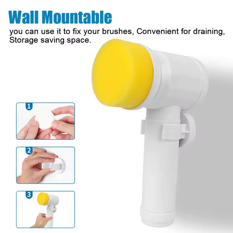 5PCS Set Electric Scrubber Brush Cordless Spin Scrubber Multi Function Household for Bathroom Washing and Kitchen Cleaning Tool