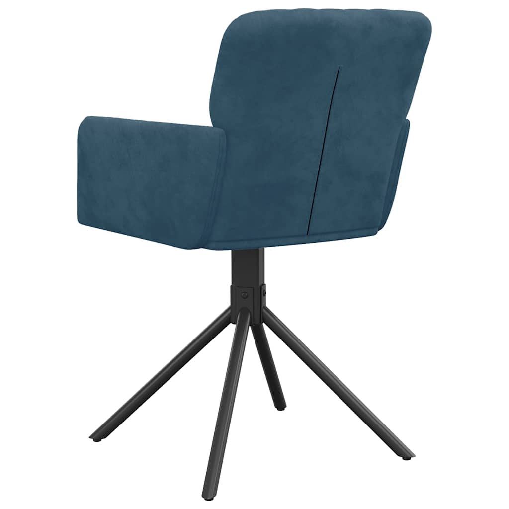 Dining Chairs 2 Pcs Swivel Blue Velvet