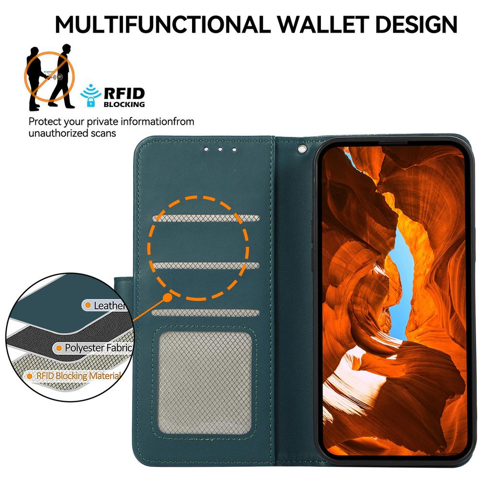 Pro Motorola Moto G56 5G Pouzdro RFID Blokující Vyklápěcí Kožený Kryt na Telefon