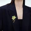 2pcs Elegant Hibiscus Flower Brooches for Women Fashion Alloy Lapel Pin Accessory Suitable for Business and Casual