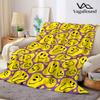 Wavy Smiley Face Ditsy Printed Blanket Suitable for Sofas Beds Offices Travel Camping Chairs Warm Plush Blanket