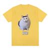 Cat Saying Huh? Funny Meme T-shirt Men Women 100% Cotton Breathable Short Sleeve Oversized T Shirts Fashion Harajuku Tee Shirt
