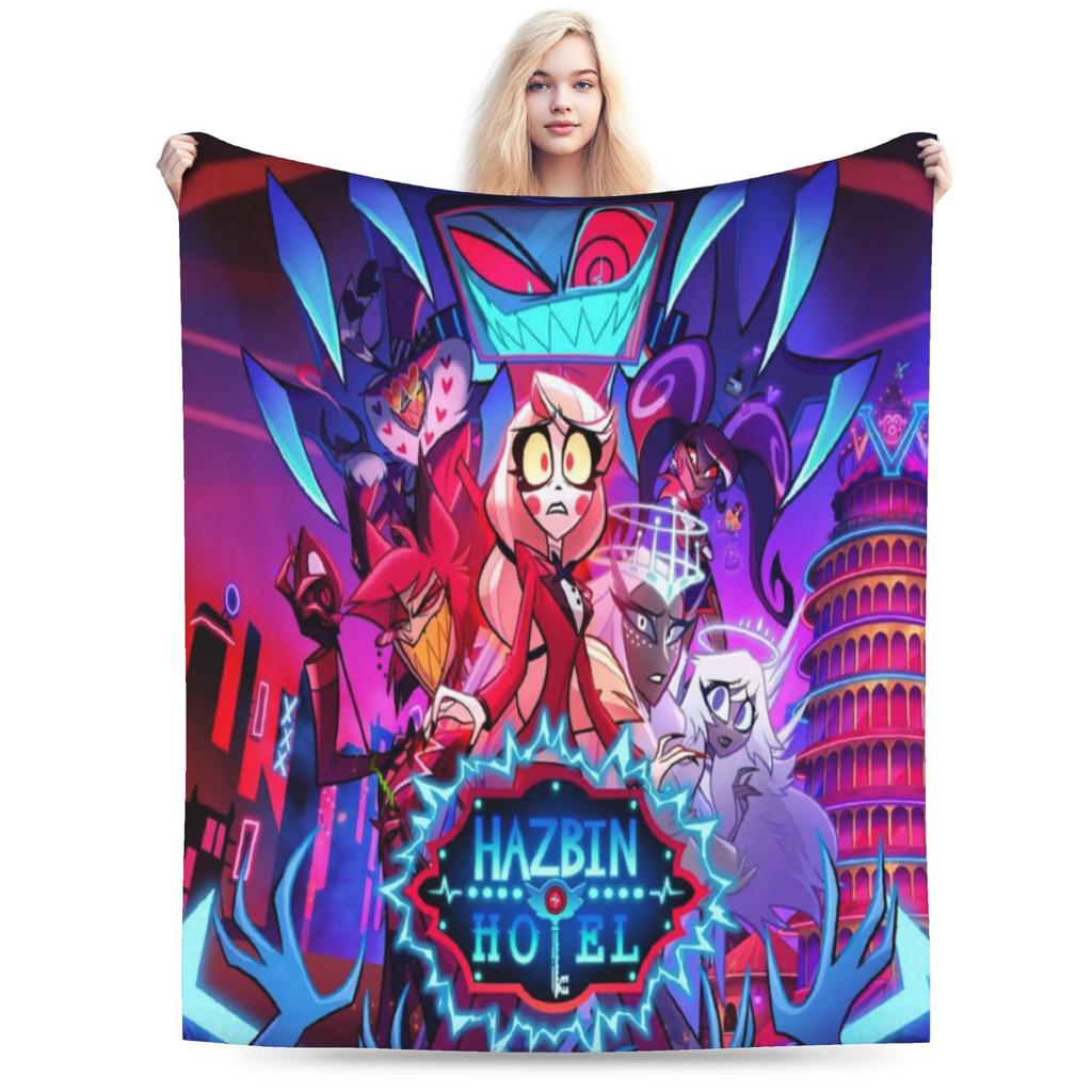 Comfort Hazbins Els Season 2 Blanket Accessories Home Decorative Blanket Throw Lightweight Coral Fleece Plush For Outdoor