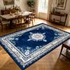 Retro Blue White Persian Living Room Carpet Antiskid Washable Decoration Home Decoration Home Rug Soft Plush Entrance Door Mat