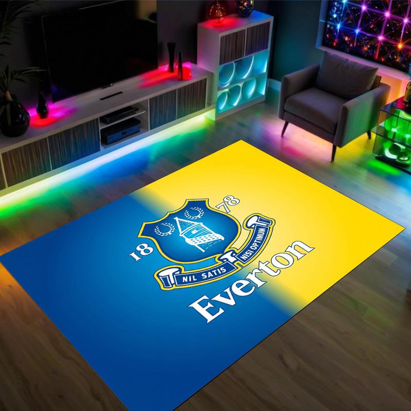Everton Football Design Crystal Velvet Carpet Cozy Non?Slip Printed Rug For Bedroom Living Room Entrance