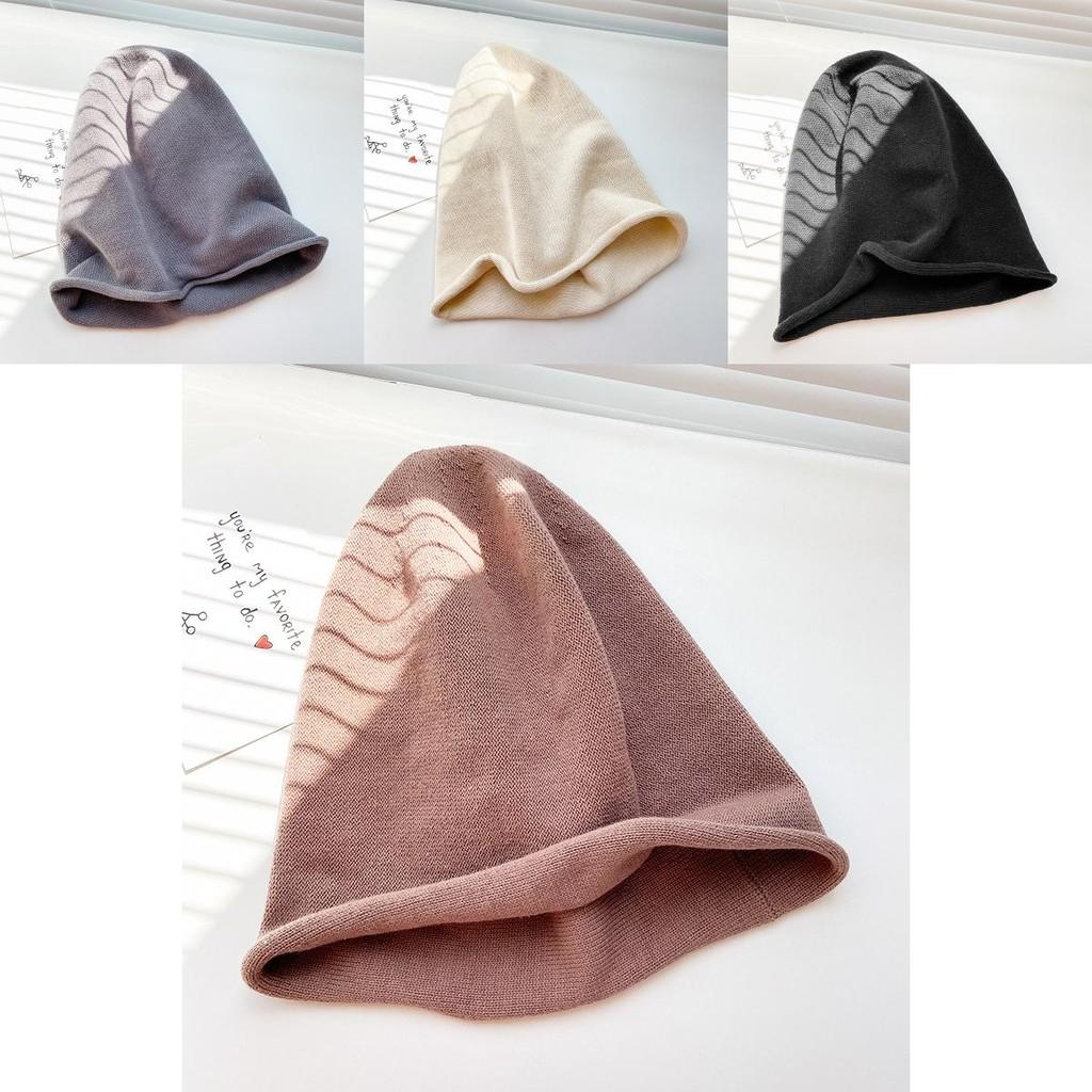 Soft Cottonpolyester Knit Beanie For Women Warm Winter Hat In Black Stylish