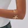 Salircon Punk Exquisite Starfish Open Arm Bracelet Bangle Women Boho Gold Color Cuff Adjustable Bangles Party Aesthetics Jewelry