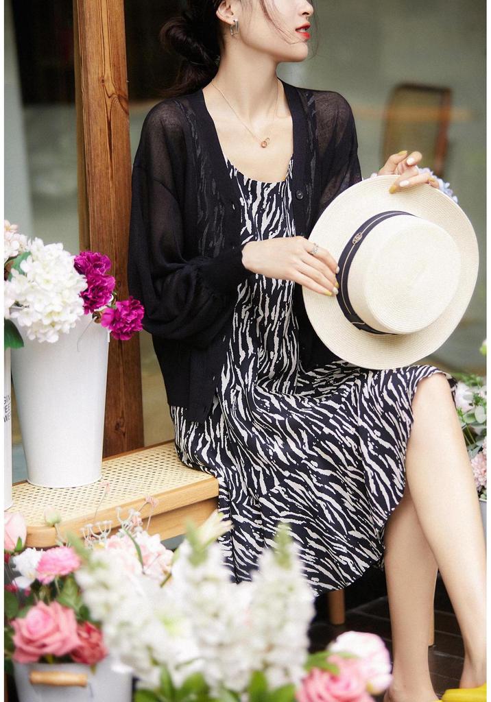 Women's Korean Style Ice Silk Knit Cardigan - Lightweight, Breathable, Sun Protection for Spring & Summer