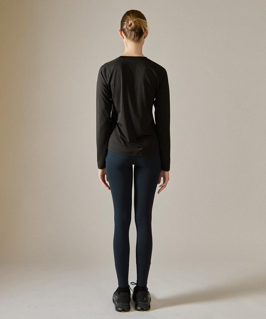 BASIC HOUSE Women'S Cool Functional Air Dry Raglan Long Sleeve Tee Black Lzts3210