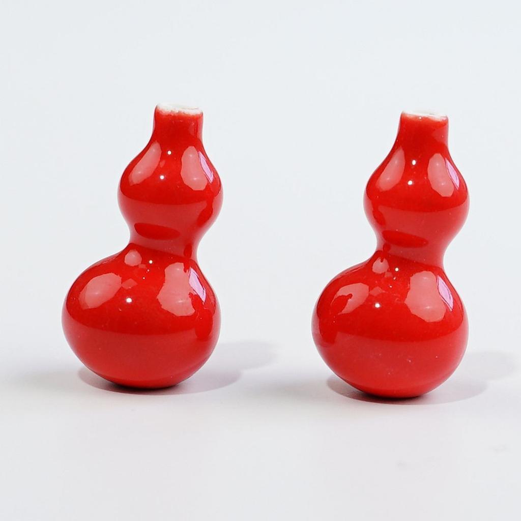 Ceramic Loose Beads Chinese Red Beads Handmade DIY Necklace Loose Beads Accessories