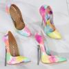 Women Big Size Hand Painted Graffiti Pointed Toe Stiletto Pumps Art Pattern Fashion Nightclub Party High Heels WZ-A16-35