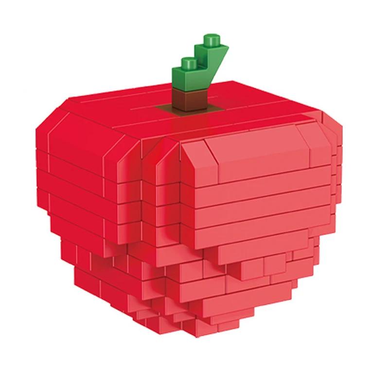 Mini Blocs de Construction Fruités Jouer Fruit Pomme Banane Modèle Nourriture Heureuse DIY Assembler Décoration de Bureau Bricsk Cadeau Jouets pour Enfants